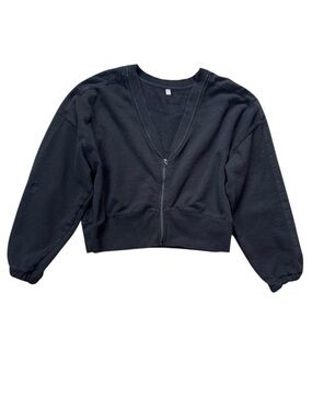 Free People FP Movement Cotton Cropped Zipped Sweatshirt size M